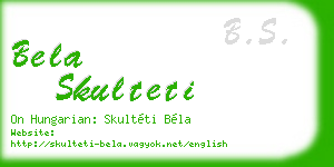 bela skulteti business card